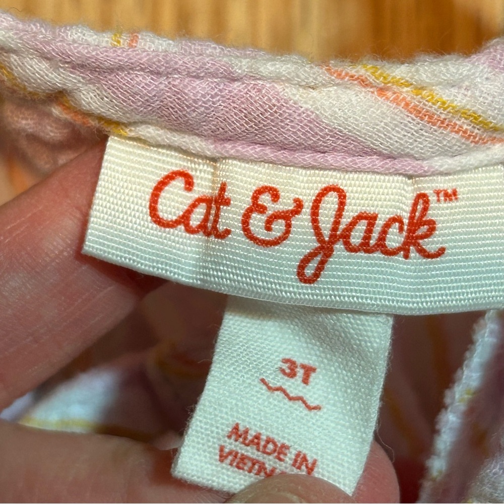 Cat and Jack muslin‎ striped tank dress 3T - Picture 3 of 3